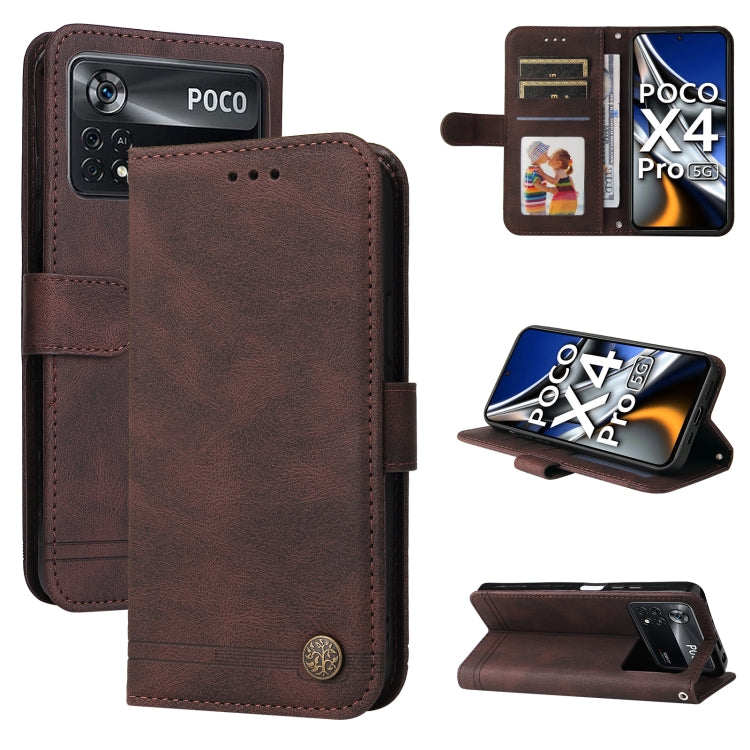 Skin Feel Life Tree Metal Button Leather Phone Case, For Xiaomi Redmi 10C 4G / Redmi 10 India Version, For Xiaomi Poco X4 Pro 5G, For Honor 50 SE / nova 9 SE, For OPPO Find X5, For OPPO Find X5 Pro