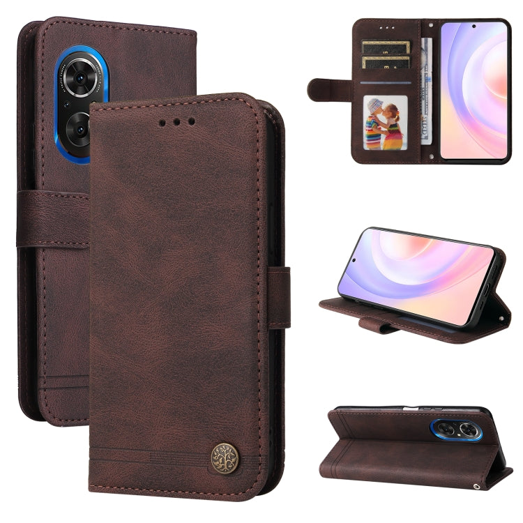 Skin Feel Life Tree Metal Button Leather Phone Case, For Xiaomi Redmi 10C 4G / Redmi 10 India Version, For Xiaomi Poco X4 Pro 5G, For Honor 50 SE / nova 9 SE, For OPPO Find X5, For OPPO Find X5 Pro