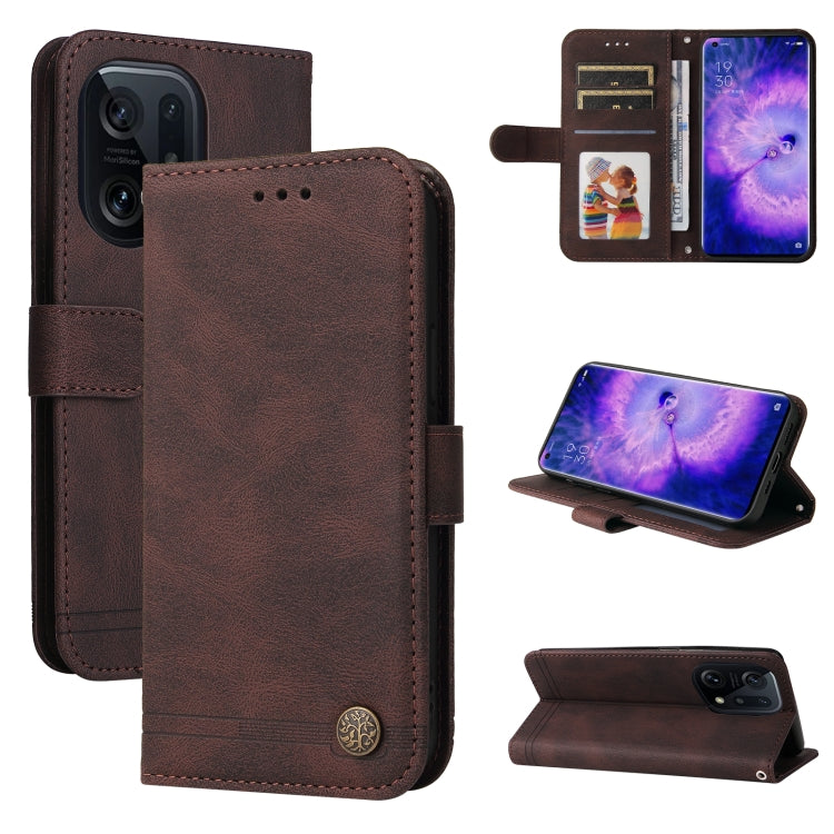 Skin Feel Life Tree Metal Button Leather Phone Case, For Xiaomi Redmi 10C 4G / Redmi 10 India Version, For Xiaomi Poco X4 Pro 5G, For Honor 50 SE / nova 9 SE, For OPPO Find X5, For OPPO Find X5 Pro