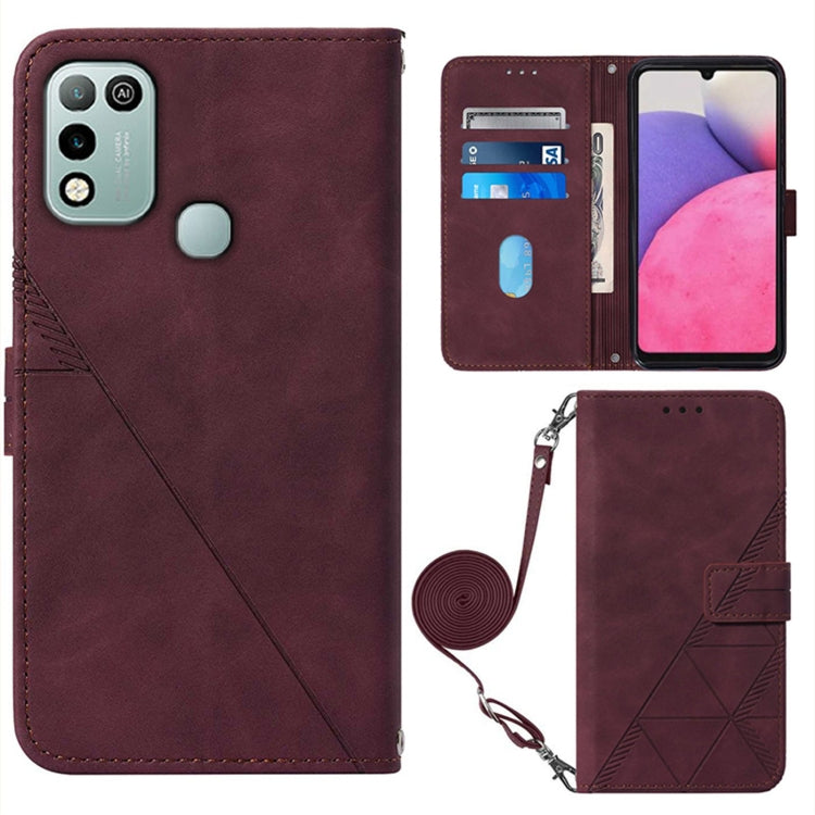 Crossbody 3D Embossed Flip Leather Phone Case, For Tecno Phantom X, For Infinix Hot 11 Play, For Infinix Hot 11S NFC X6812B, For Infinix Note 11, For Infinix Note 11 Pro, For Infinix Note 11i, For Infinix Note 11S, For Infinix Smart 6