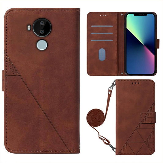 Crossbody 3D Embossed Flip Leather Phone Case, For Nokia C30, For Nokia G300, For Nokia C01 Plus, For Nokia C1 2020, For Nokia C20, For Nokia C20 Plus, For Nokia G20 / G10 / 6.3, For Nokia X20 / X10