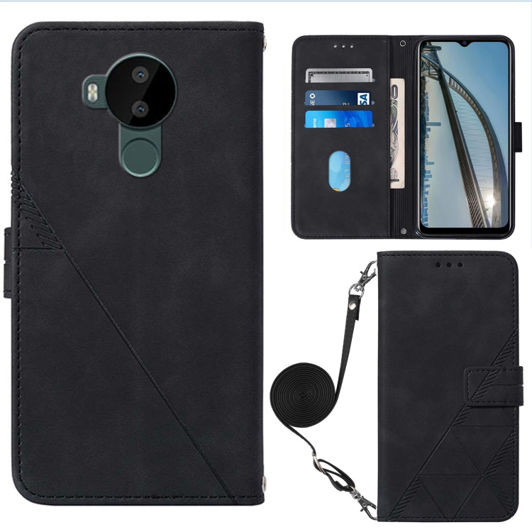 Crossbody 3D Embossed Flip Leather Phone Case, For Nokia C30, For Nokia G300, For Nokia C01 Plus, For Nokia C1 2020, For Nokia C20, For Nokia C20 Plus, For Nokia G20 / G10 / 6.3, For Nokia X20 / X10