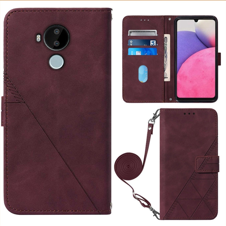 Crossbody 3D Embossed Flip Leather Phone Case, For Nokia C30, For Nokia G300, For Nokia C01 Plus, For Nokia C1 2020, For Nokia C20, For Nokia C20 Plus, For Nokia G20 / G10 / 6.3, For Nokia X20 / X10