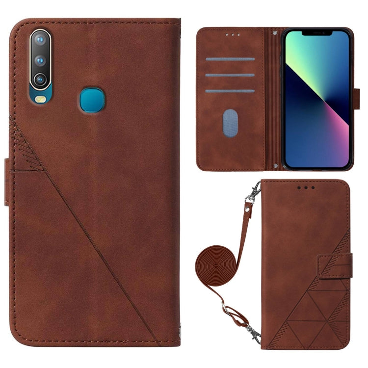 Crossbody 3D Embossed Flip Leather Phone Case, For vivo Y17 / Y15 / Y12 / U10 / Y3, For vivo Y21 2021 / Y33s / Y21s