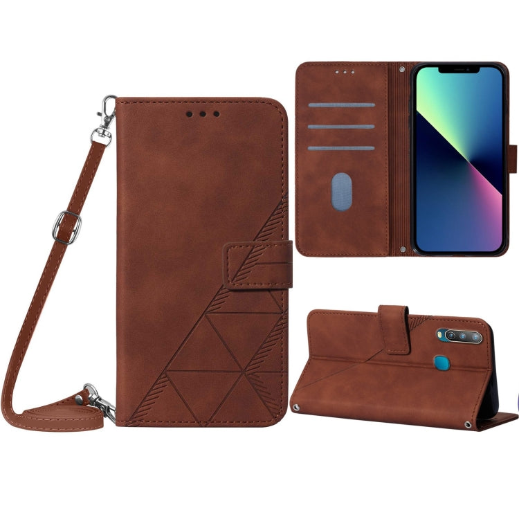 Crossbody 3D Embossed Flip Leather Phone Case, For vivo Y17 / Y15 / Y12 / U10 / Y3, For vivo Y21 2021 / Y33s / Y21s