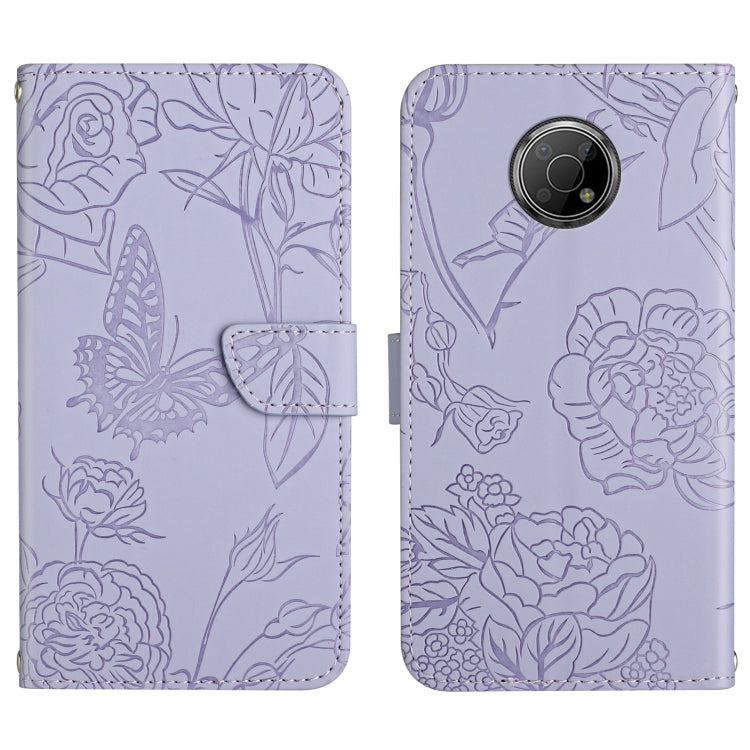 Skin Feel Butterfly Peony Embossed Leather Phone Case, For Nokia G300, For Nokia X20, For Nokia XR20