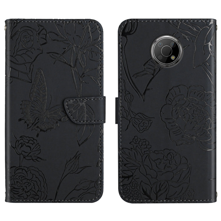 Skin Feel Butterfly Peony Embossed Leather Phone Case, For Nokia G300, For Nokia X20, For Nokia XR20