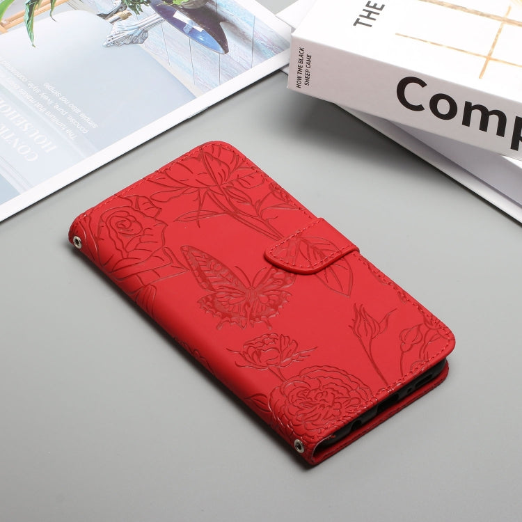 Skin Feel Butterfly Peony Embossed Leather Phone Case, For Nokia X20, For Nokia XR20