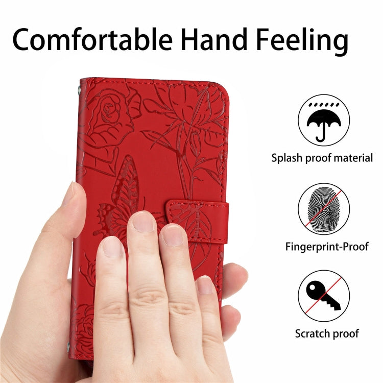 Skin Feel Butterfly Peony Embossed Leather Phone Case, For Nokia X20, For Nokia XR20