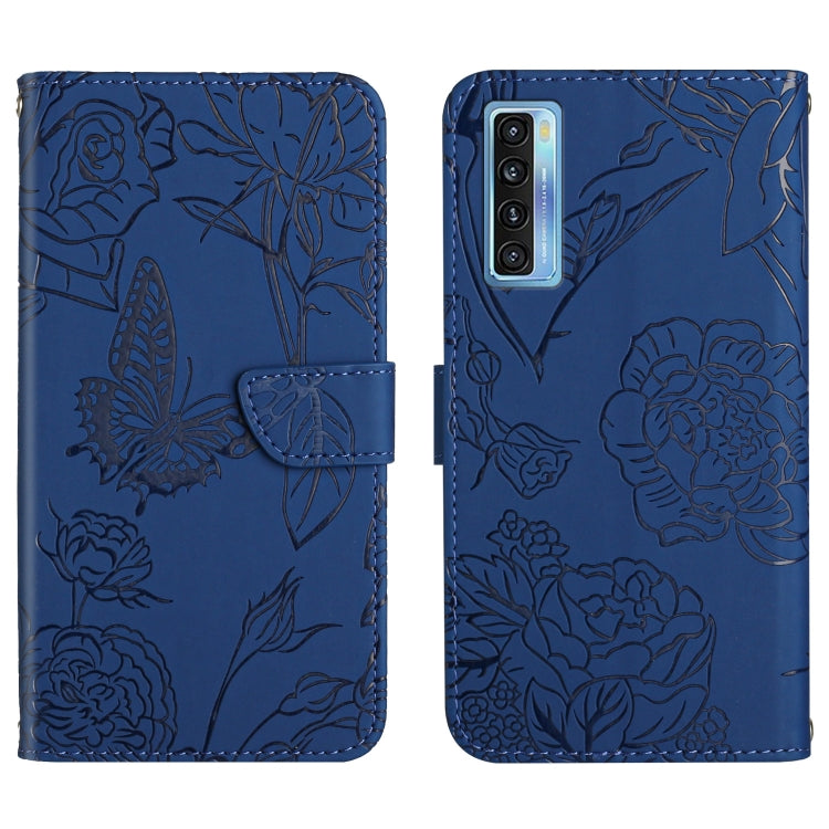 Skin Feel Butterfly Peony Embossed Leather Phone Case, For TCL 10 SE, For TCL 20 Pro 5G, For TCL 20 SE, For TCL 20 R 5G, For TCL 20S / 20 5G / 20L / 20L+, For TCL 30 SE, For TCL 205, For T-Mobile Revvl V+ 5G