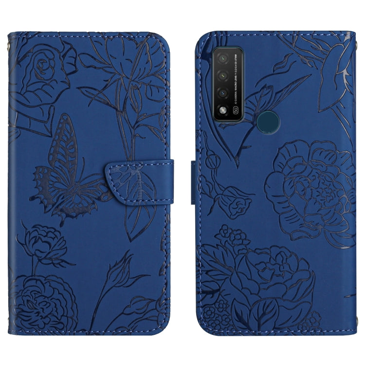Skin Feel Butterfly Peony Embossed Leather Phone Case, For TCL 10 SE, For TCL 20 Pro 5G, For TCL 20 SE, For TCL 20 R 5G, For TCL 20S / 20 5G / 20L / 20L+, For TCL 30 SE, For TCL 205, For T-Mobile Revvl V+ 5G