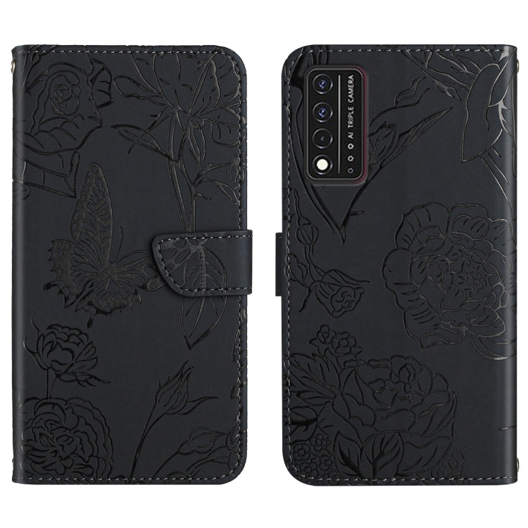 Skin Feel Butterfly Peony Embossed Leather Phone Case, For TCL 10 SE, For TCL 20 Pro 5G, For TCL 20 SE, For TCL 20 R 5G, For TCL 20S / 20 5G / 20L / 20L+, For TCL 30 SE, For TCL 205, For T-Mobile Revvl V+ 5G