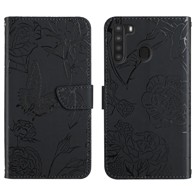 Skin Feel Butterfly Peony Embossed Leather Phone Case, For Samsung Galaxy A12, For Samsung Galaxy A13 4G, For Samsung Galaxy A13 5G, For Samsung Galaxy A20 / A30, For Samsung Galaxy A20e, For Samsung Galaxy A20s, For Samsung Galaxy A21                 ...