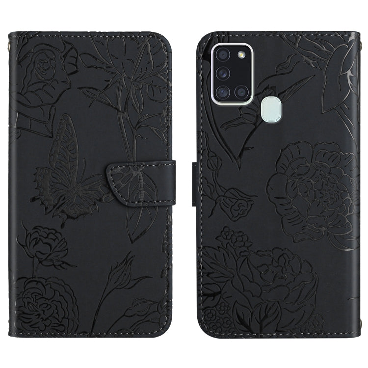 Skin Feel Butterfly Peony Embossed Leather Phone Case, For Samsung Galaxy A12, For Samsung Galaxy A13 4G, For Samsung Galaxy A13 5G, For Samsung Galaxy A20 / A30, For Samsung Galaxy A20e, For Samsung Galaxy A20s, For Samsung Galaxy A21                 ...
