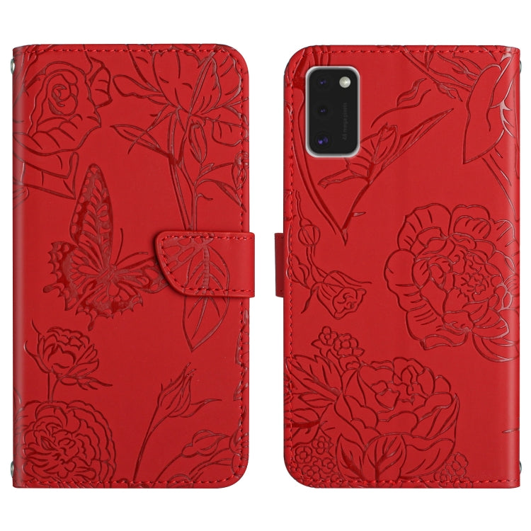 Skin Feel Butterfly Peony Embossed Leather Phone Case, For Samsung Galaxy A22 5G, For Samsung Galaxy A23 4G, For Samsung Galaxy A32 4G, For Samsung Galaxy A32 5G, For Samsung Galaxy A33 5G, For Samsung Galaxy A40, For Samsung Galaxy A41                ...