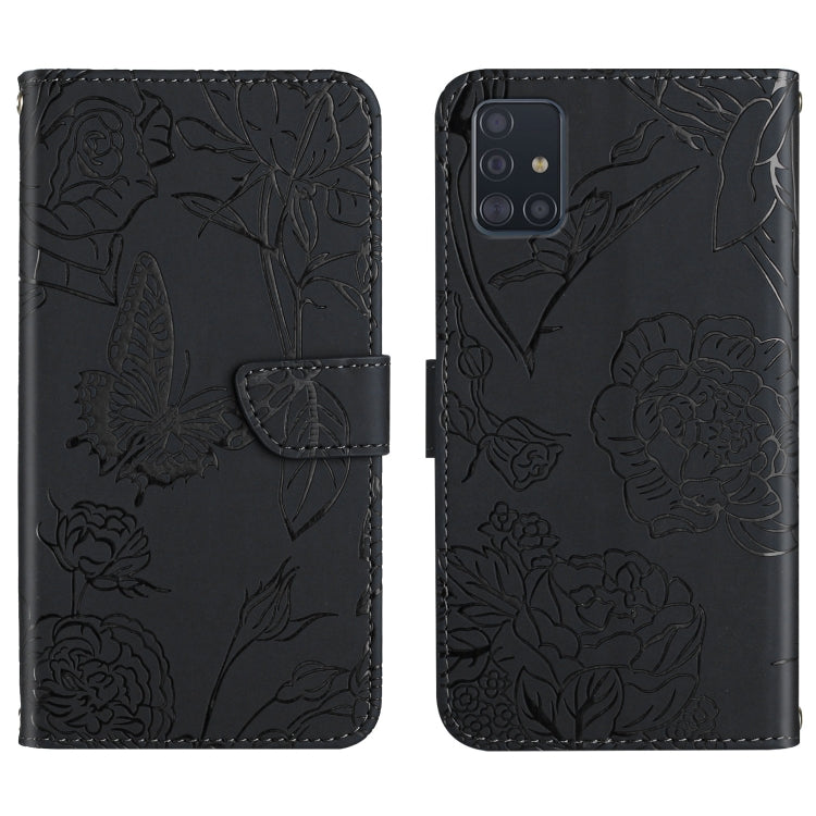Skin Feel Butterfly Peony Embossed Leather Phone Case, For Samsung Galaxy A51, For Samsung Galaxy A51 5G, For Samsung Galaxy A53 5G, For Samsung Galaxy A70, For Samsung Galaxy A70e, For Samsung Galaxy A71, For Samsung Galaxy A71 5G                     ...