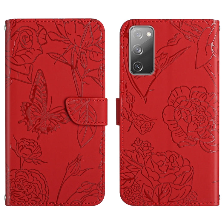 Skin Feel Butterfly Peony Embossed Leather Phone Case, For Samsung Galaxy Note10, For Samsung Galaxy Note10+, For Samsung Galaxy Note20, For Samsung Galaxy Note20 Ultra, For Samsung Galaxy S10, For Samsung Galaxy S10+, For Samsung Galaxy S10e          ...