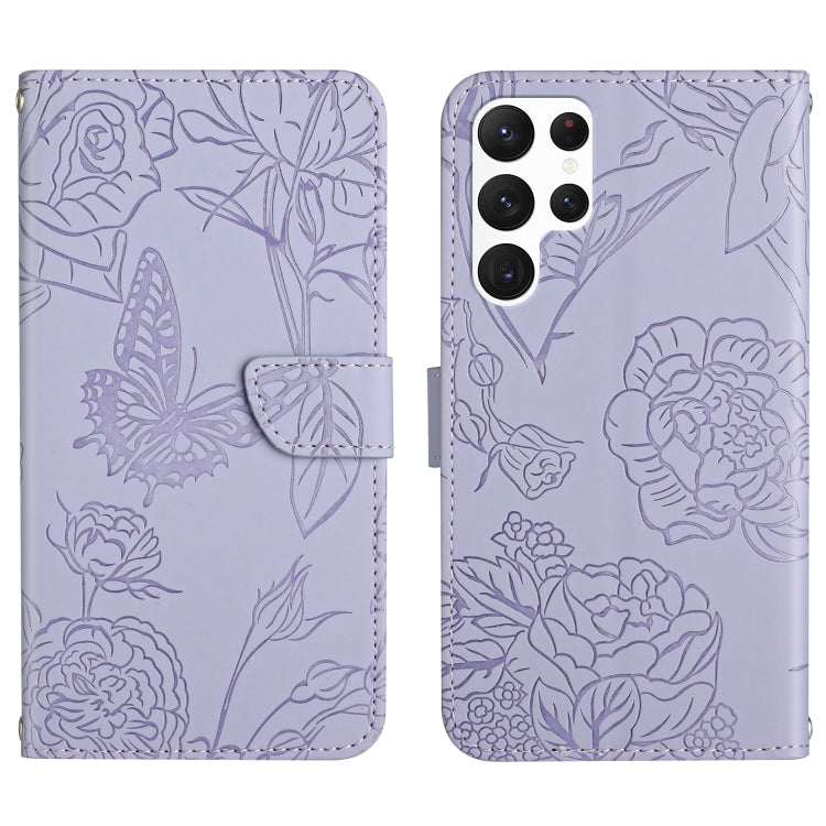 Skin Feel Butterfly Peony Embossed Leather Phone Case, For Samsung Galaxy S20+, For Samsung Galaxy S20 Ultra, For Samsung Galaxy S21 5G, For Samsung Galaxy S21 FE 5G, For Samsung Galaxy S21+ 5G, For Samsung Galaxy S21 Ultra 5G, For Samsung Galaxy S22 5...