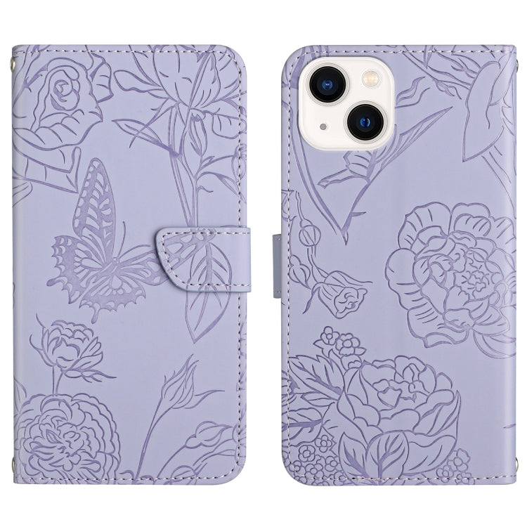 Skin Feel Butterfly Peony Embossed Leather Phone Case, For iPhone 13, For iPhone 13 mini, For iPhone 13 Pro, For iPhone 13 Pro Max, For iPhone XS / X, For iPhone XR, For iPhone XS Max