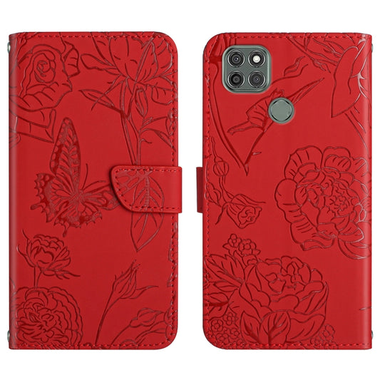 Skin Feel Butterfly Peony Embossed Leather Phone Case, For Motorola Moto G9 Power, For Motorola Moto G22, For Motorola Moto G30, For Motorola Moto G31 / G41, For Motorola Moto G50, For Motorola Moto G51, For Motorola Moto G60, For Motorola Moto G60s   ...