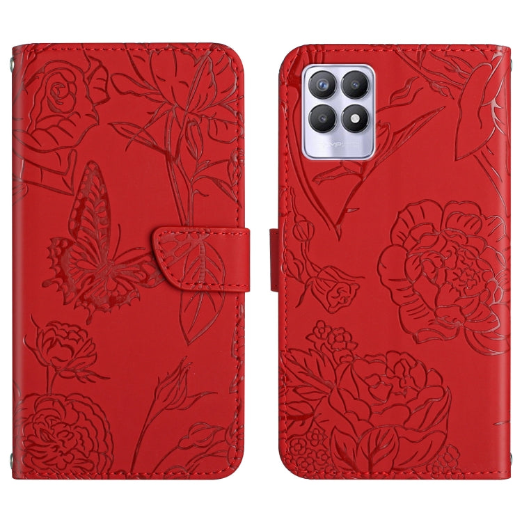 Skin Feel Butterfly Peony Embossed Leather Phone Case, For OPPO Realme 5, For OPPO Realme 5 Pro, For OPPO Realme 6, For OPPO Realme 6 Pro, For OPPO Realme 7, For OPPO Realme 7 Pro, For OPPO Realme 8 5G / V13 5G, For OPPO Realme 8 / 8 Pro               ...
