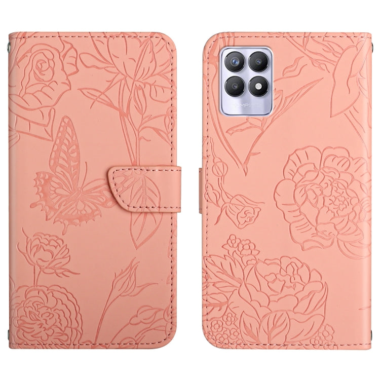 Skin Feel Butterfly Peony Embossed Leather Phone Case, For OPPO Realme 5, For OPPO Realme 5 Pro, For OPPO Realme 6, For OPPO Realme 6 Pro, For OPPO Realme 7, For OPPO Realme 7 Pro, For OPPO Realme 8 5G / V13 5G, For OPPO Realme 8 / 8 Pro               ...