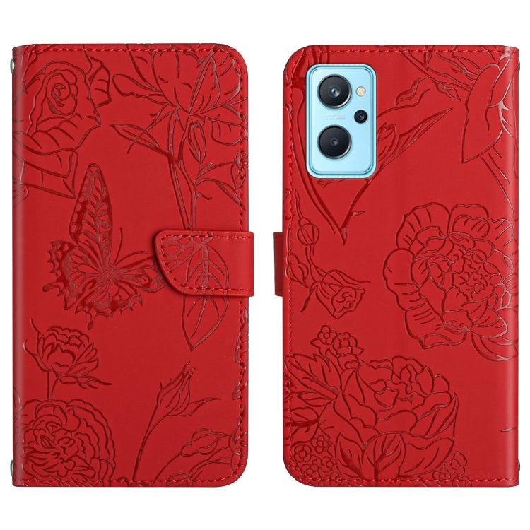 Skin Feel Butterfly Peony Embossed Leather Phone Case, For OPPO Realme 9i, For OPPO Realme C11, For OPPO Realme C15 / C12, For OPPO Realme C20 / C21, For OPPO Realme C31, For OPPO Realme C35, For OPPO Realme GT, For OPPO Realme GT Master