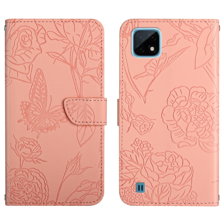 Skin Feel Butterfly Peony Embossed Leather Phone Case, For OPPO Realme 9i, For OPPO Realme C11, For OPPO Realme C15 / C12, For OPPO Realme C20 / C21, For OPPO Realme C31, For OPPO Realme C35, For OPPO Realme GT, For OPPO Realme GT Master