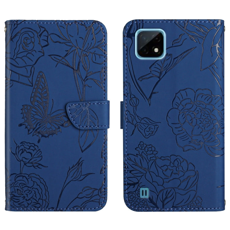 Skin Feel Butterfly Peony Embossed Leather Phone Case, For OPPO Realme 9i, For OPPO Realme C11, For OPPO Realme C15 / C12, For OPPO Realme C20 / C21, For OPPO Realme C31, For OPPO Realme C35, For OPPO Realme GT, For OPPO Realme GT Master