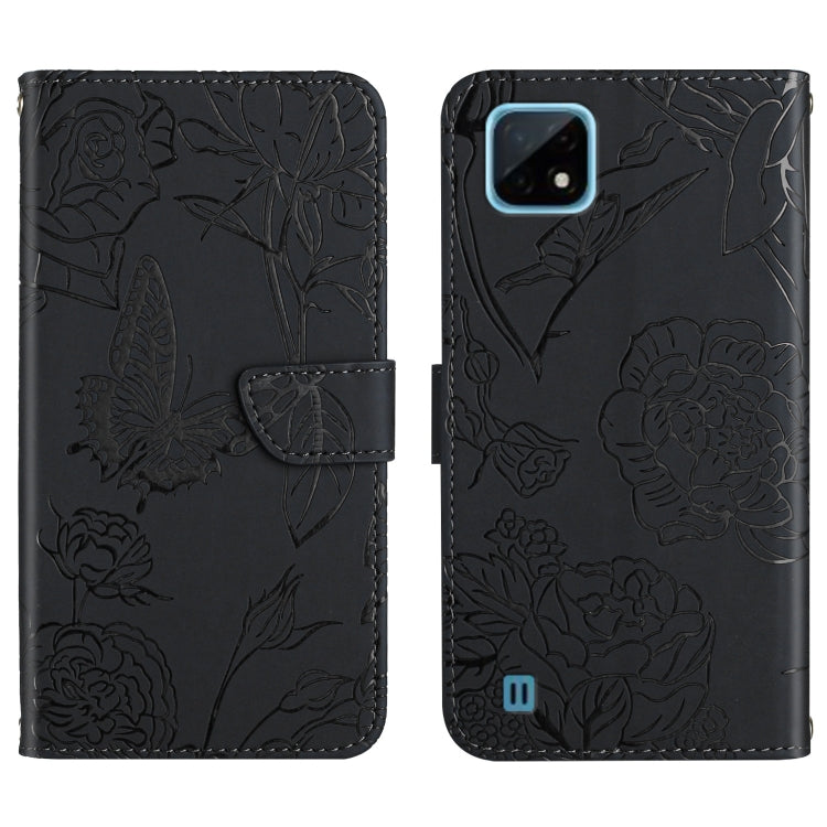 Skin Feel Butterfly Peony Embossed Leather Phone Case, For OPPO Realme 9i, For OPPO Realme C11, For OPPO Realme C15 / C12, For OPPO Realme C20 / C21, For OPPO Realme C31, For OPPO Realme C35, For OPPO Realme GT, For OPPO Realme GT Master