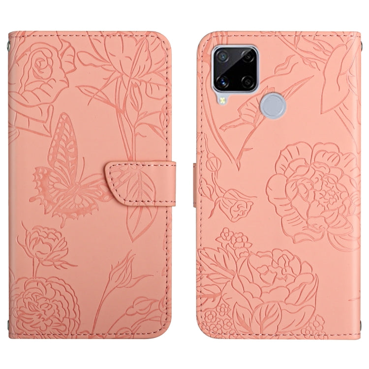 Skin Feel Butterfly Peony Embossed Leather Phone Case, For OPPO Realme 9i, For OPPO Realme C11, For OPPO Realme C15 / C12, For OPPO Realme C20 / C21, For OPPO Realme C31, For OPPO Realme C35, For OPPO Realme GT, For OPPO Realme GT Master