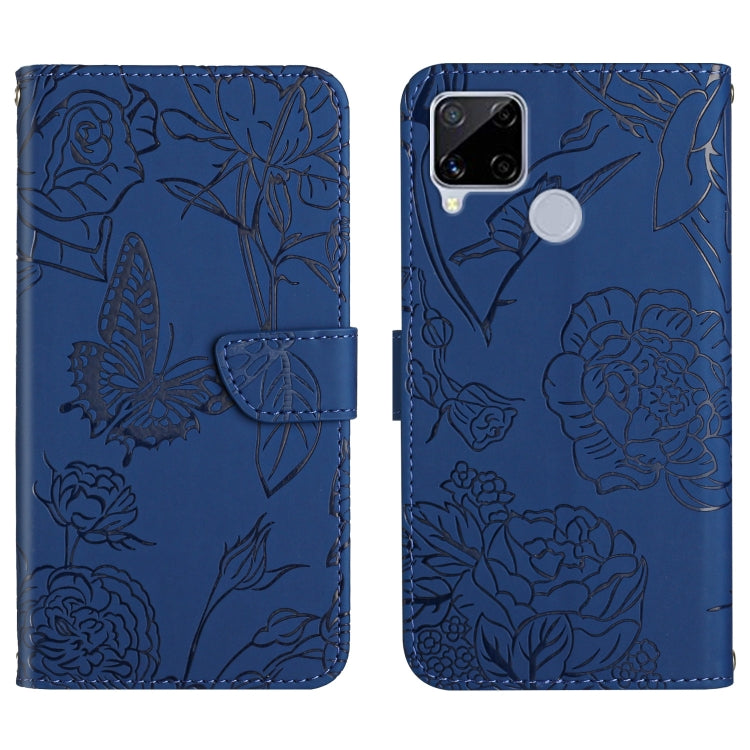 Skin Feel Butterfly Peony Embossed Leather Phone Case, For OPPO Realme 9i, For OPPO Realme C11, For OPPO Realme C15 / C12, For OPPO Realme C20 / C21, For OPPO Realme C31, For OPPO Realme C35, For OPPO Realme GT, For OPPO Realme GT Master