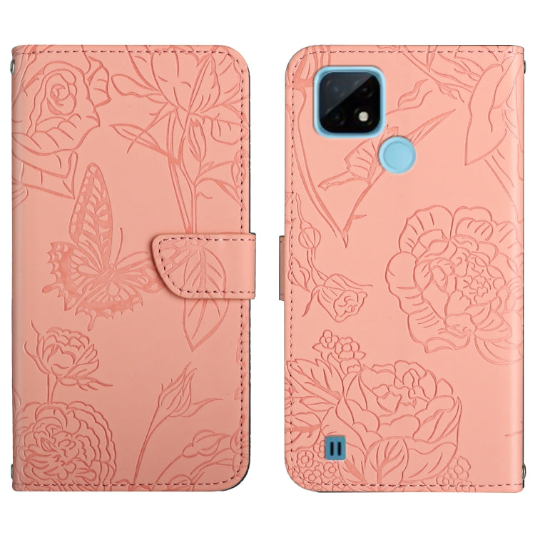 Skin Feel Butterfly Peony Embossed Leather Phone Case, For OPPO Realme 9i, For OPPO Realme C11, For OPPO Realme C15 / C12, For OPPO Realme C20 / C21, For OPPO Realme C31, For OPPO Realme C35, For OPPO Realme GT, For OPPO Realme GT Master