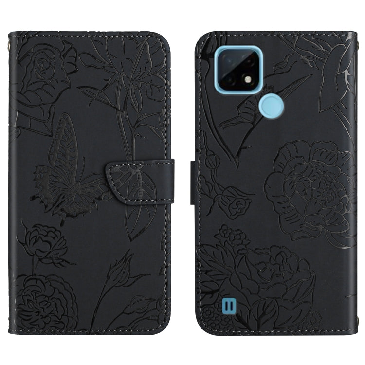 Skin Feel Butterfly Peony Embossed Leather Phone Case, For OPPO Realme 9i, For OPPO Realme C11, For OPPO Realme C15 / C12, For OPPO Realme C20 / C21, For OPPO Realme C31, For OPPO Realme C35, For OPPO Realme GT, For OPPO Realme GT Master