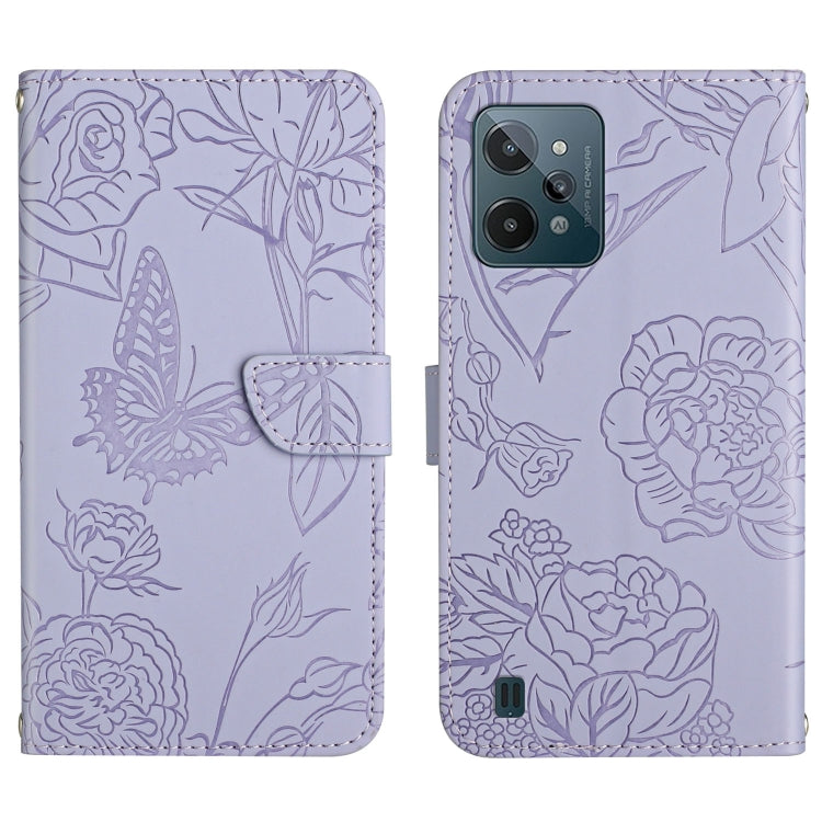 Skin Feel Butterfly Peony Embossed Leather Phone Case, For OPPO Realme 9i, For OPPO Realme C11, For OPPO Realme C15 / C12, For OPPO Realme C20 / C21, For OPPO Realme C31, For OPPO Realme C35, For OPPO Realme GT, For OPPO Realme GT Master