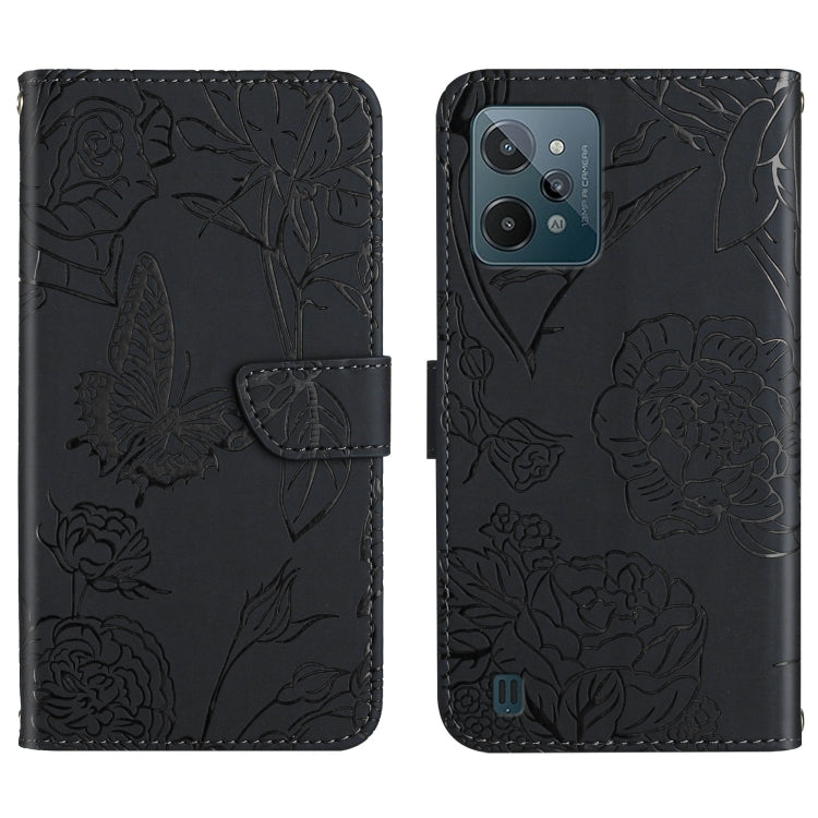 Skin Feel Butterfly Peony Embossed Leather Phone Case, For OPPO Realme 9i, For OPPO Realme C11, For OPPO Realme C15 / C12, For OPPO Realme C20 / C21, For OPPO Realme C31, For OPPO Realme C35, For OPPO Realme GT, For OPPO Realme GT Master