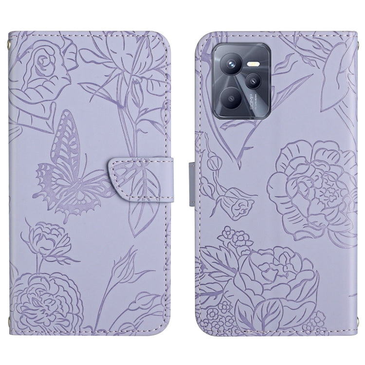 Skin Feel Butterfly Peony Embossed Leather Phone Case, For OPPO Realme 9i, For OPPO Realme C11, For OPPO Realme C15 / C12, For OPPO Realme C20 / C21, For OPPO Realme C31, For OPPO Realme C35, For OPPO Realme GT, For OPPO Realme GT Master
