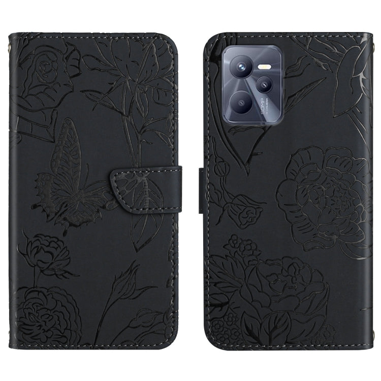 Skin Feel Butterfly Peony Embossed Leather Phone Case, For OPPO Realme 9i, For OPPO Realme C11, For OPPO Realme C15 / C12, For OPPO Realme C20 / C21, For OPPO Realme C31, For OPPO Realme C35, For OPPO Realme GT, For OPPO Realme GT Master