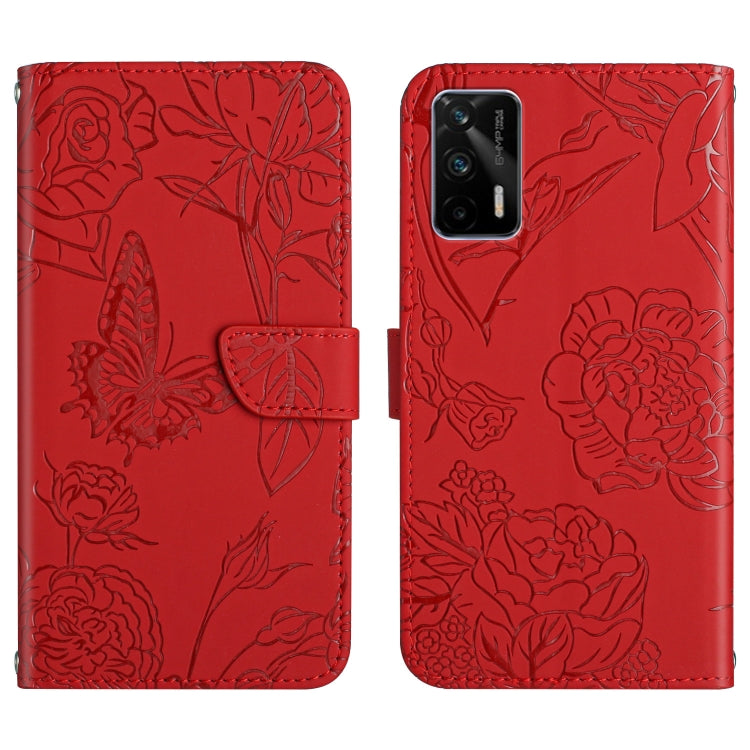 Skin Feel Butterfly Peony Embossed Leather Phone Case, For OPPO Realme 9i, For OPPO Realme C11, For OPPO Realme C15 / C12, For OPPO Realme C20 / C21, For OPPO Realme C31, For OPPO Realme C35, For OPPO Realme GT, For OPPO Realme GT Master