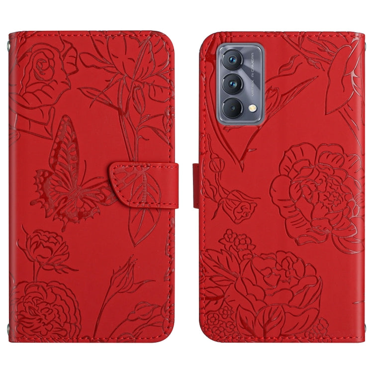 Skin Feel Butterfly Peony Embossed Leather Phone Case, For OPPO Realme 9i, For OPPO Realme C11, For OPPO Realme C15 / C12, For OPPO Realme C20 / C21, For OPPO Realme C31, For OPPO Realme C35, For OPPO Realme GT, For OPPO Realme GT Master