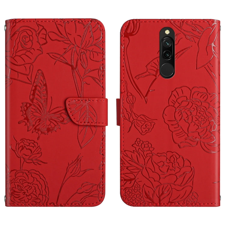 Skin Feel Butterfly Peony Embossed Leather Phone Case, For Xiaomi Redmi 8 / 8A, For Xiaomi Redmi 9, For Xiaomi Redmi 9A, For Xiaomi Redmi 9C, For Xiaomi Redmi 10 4G, For Xiaomi Redmi 10 5G / Note 11E, For Xiaomi Redmi 10C, For Xiaomi Redmi K30 Pro     ...