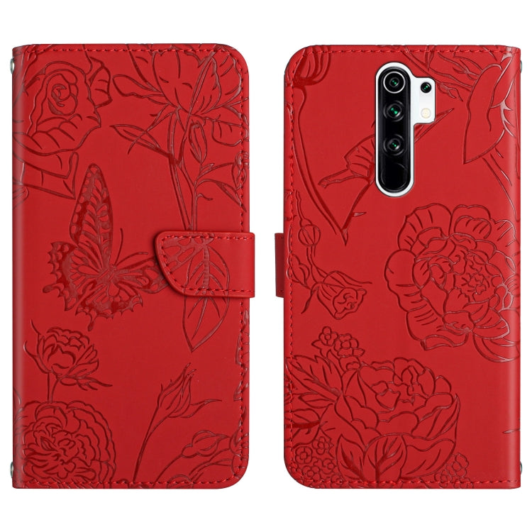 Skin Feel Butterfly Peony Embossed Leather Phone Case, For Xiaomi Redmi Note 7, For Xiaomi Redmi Note 8, For Xiaomi Redmi Note 8 Pro, For Xiaomi Redmi Note 8T, For Xiaomi Redmi Note 9 4G, For Xiaomi Redmi Note 9 5G, For Xiaomi Redmi Note 9 Pro         ...