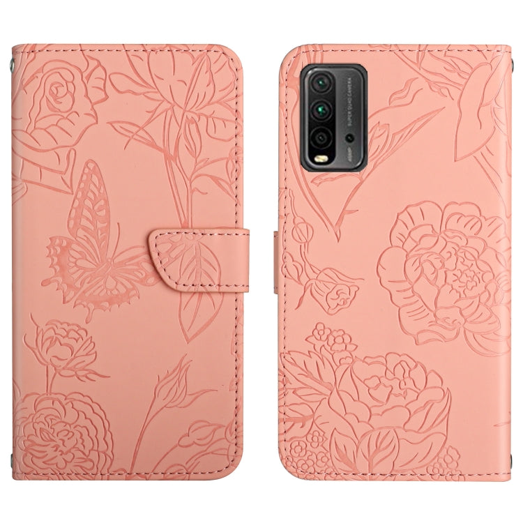 Skin Feel Butterfly Peony Embossed Leather Phone Case, For Xiaomi Redmi Note 7, For Xiaomi Redmi Note 8, For Xiaomi Redmi Note 8 Pro, For Xiaomi Redmi Note 8T, For Xiaomi Redmi Note 9 4G, For Xiaomi Redmi Note 9 5G, For Xiaomi Redmi Note 9 Pro         ...