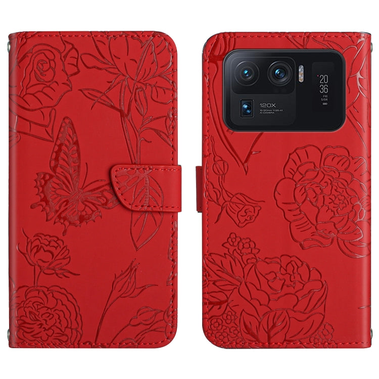 Skin Feel Butterfly Peony Embossed Leather Phone Case, For Xiaomi Mi 11 Lite, For Xiaomi Mi 11 Pro, For Xiaomi Mi 11 Ultra, For Xiaomi Mi 11T / 11T Pro, For Xiaomi 12 / 12 Pro, For Xiaomi Mi Mix 4, For Xiaomi Mi Note 10 Lite                            ...