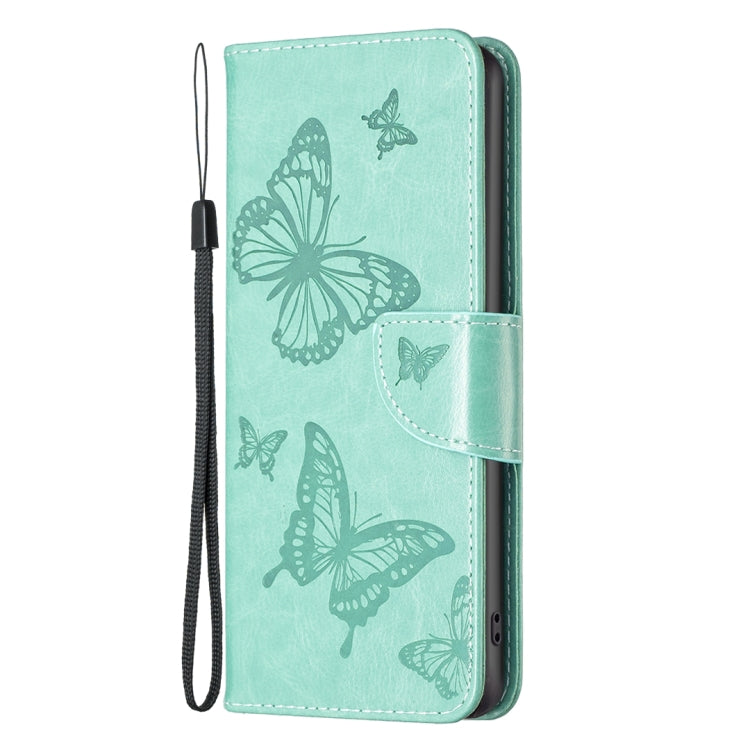 Two Butterflies Embossing Leather Phone Case, For Xiaomi Redmi 10 5G / Note 11E, For Xiaomi Redmi 10C