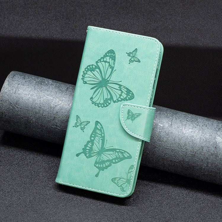 Two Butterflies Embossing Leather Phone Case, For Xiaomi Redmi 10 5G / Note 11E, For Xiaomi Redmi 10C