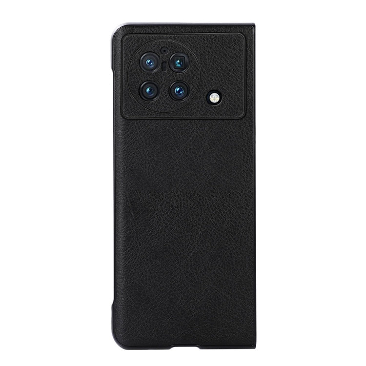 Accurate Hole Two-color Litchi Texture PU Phone Case, For vivo X Fold