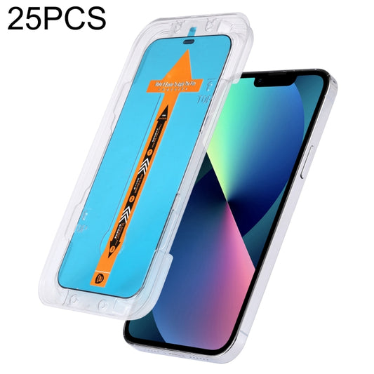For iPhone 17e / 16e / 13 / 13 Pro 25pcs Fast Attach Dust-proof Anti-static Tempered Glass Film, For iPhone 13 mini (25PCS), For iPhone 17e / 16e / 13 / 13 Pro (25PCS), For iPhone 13 Pro Max (25PCS), For iPhone 12 mini(25PCS)