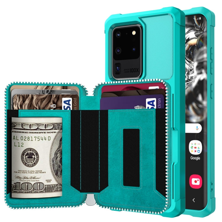 Zipper Wallet Card Bag PU Back Phone Case, For Samsung Galaxy S20, For Samsung Galaxy S20+, For Samsung Galaxy S20 Ultra, For Samsung Galaxy Note10