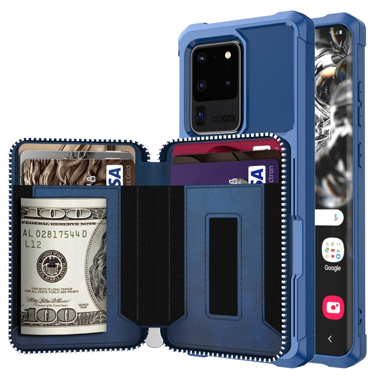 Zipper Wallet Card Bag PU Back Phone Case, For Samsung Galaxy S20, For Samsung Galaxy S20+, For Samsung Galaxy S20 Ultra, For Samsung Galaxy Note10